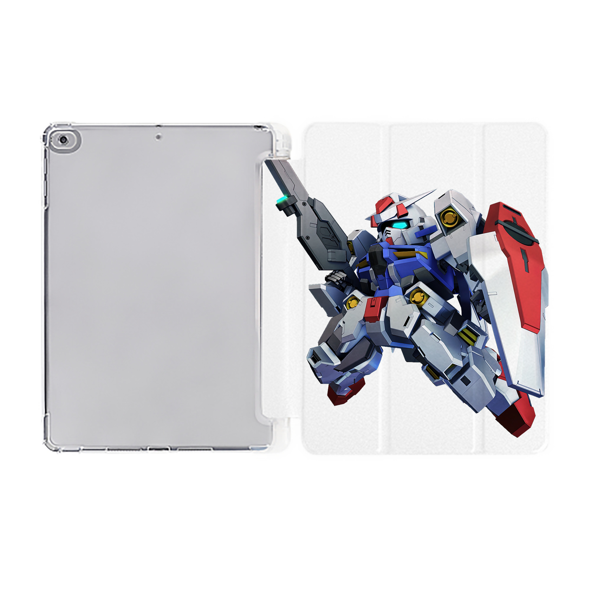 （画像用） 機動戦士ガンダム Mobile Suit Gundam IPad ケース ペン収納付き 三つ折りスタンド PUレザー×シリコン 対応機種9.5/10.5/10.9インチ